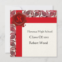 ROTE TULIPS-GRADUTIONSPARTEI Wachs-Siegel-Monogram