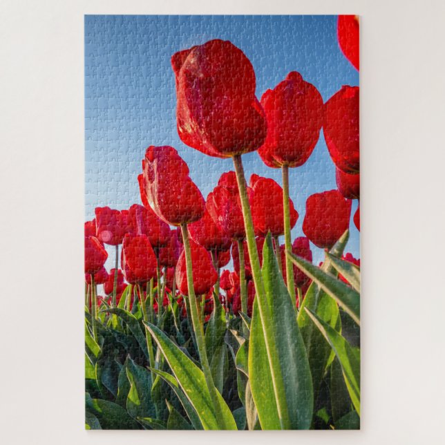 Rote Tulips im Blut Puzzle (Vertikal)