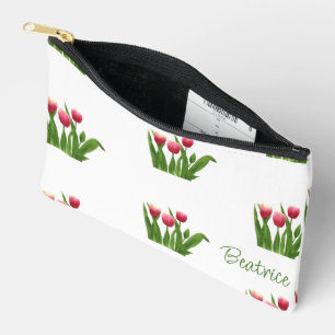 Rote Tulips mit Grün Zubehörtasche