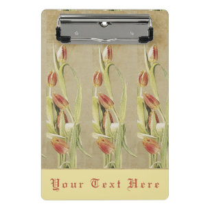 Rote Tulips Vintager Stil Personalisiert Mini Klemmbrett