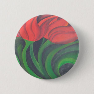 Rote Tulissen Abstrakte Kunst Button