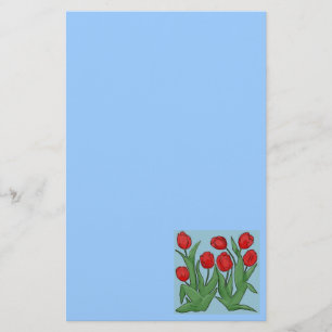 Rote Tulpe-Digital-Malerei Briefpapier