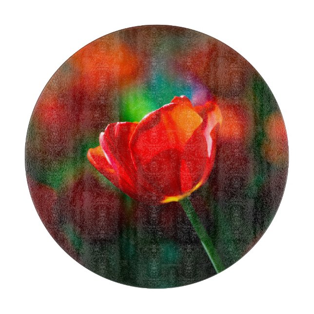 Rote Tulpe - Mysterium der Blüte Schneidebrett (Vorderseite)
