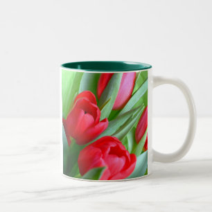 Rote Tulpe-Tasse Zweifarbige Tasse