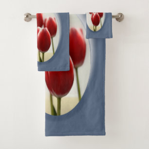 Rote Tulpen Badhandtuch Set