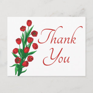 Rote Tulpen Blumen Danke Hochzeitsblumen Postkarte