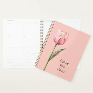 Rote Tulpen-Blumen-Marienkäfer Planer