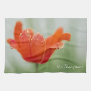 Rote Tulpen-Blütenblätter Foto mit individuellem N Geschirrtuch