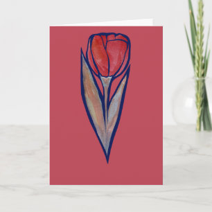 Rote Tulpen Frühjahrsnatur Karte