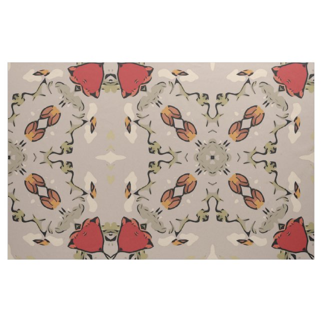 Rote Tulpen, geometrischer Stoff (Fat Quarter (45,7 x 55,9 cm))