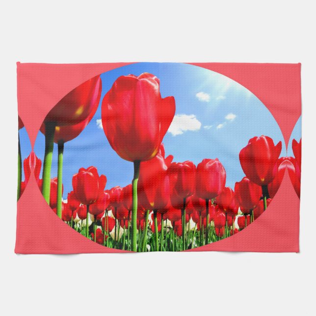 Rote Tulpen Geschirrtuch (Horizontal)