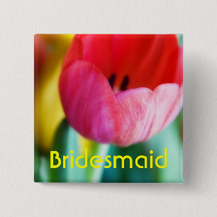 Rote Tulpen • Hochzeits-Knopf Button