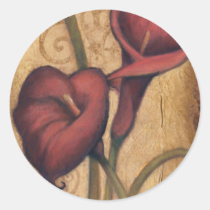 Rote Tulpen II Runder Aufkleber