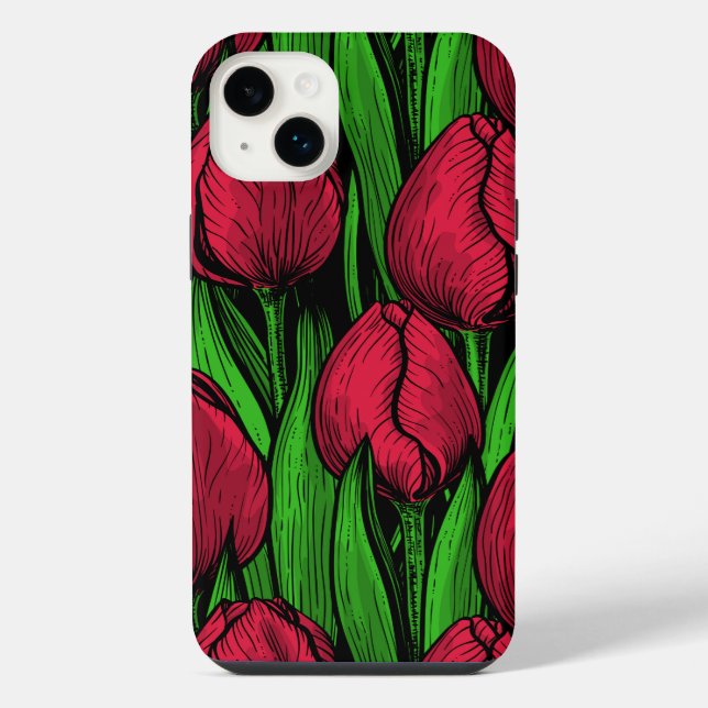 Rote Tulpen iPhone Hülle (Rückseite)
