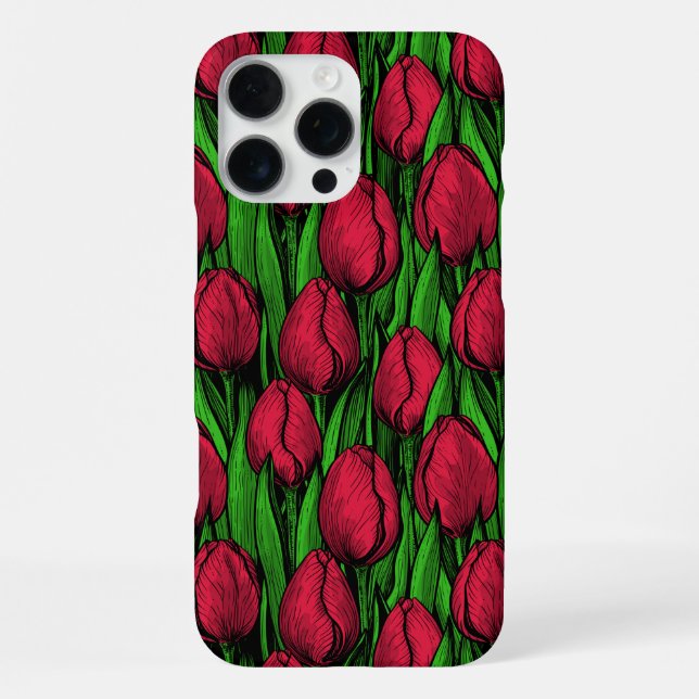 Rote Tulpen iPhone Hülle (Rückseite)