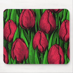 Rote Tulpen Mousepad