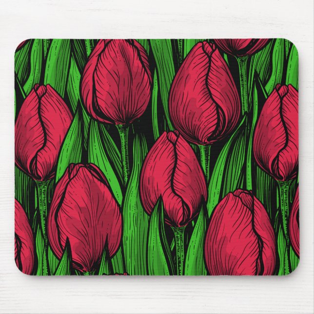 Rote Tulpen Mousepad (Vorne)