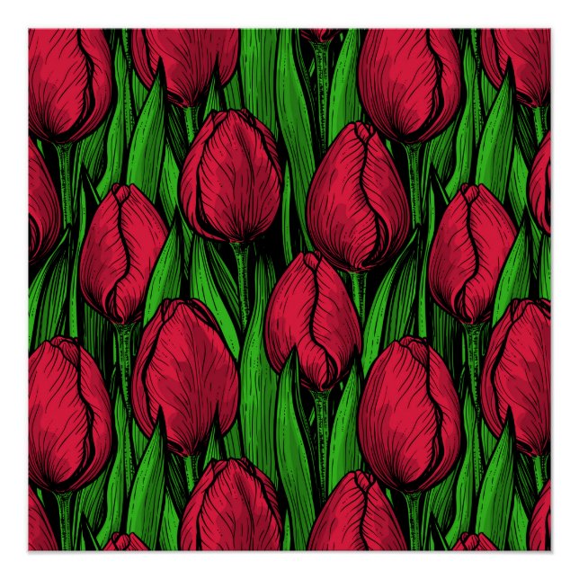 Rote Tulpen Poster (Vorderseite)