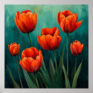 Rote Tulpen Poster