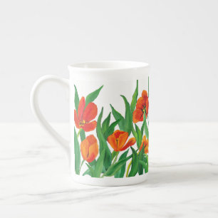 Rote Tulpen Prozellantasse