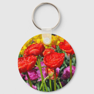 Rote Tulpen Schlüsselanhänger