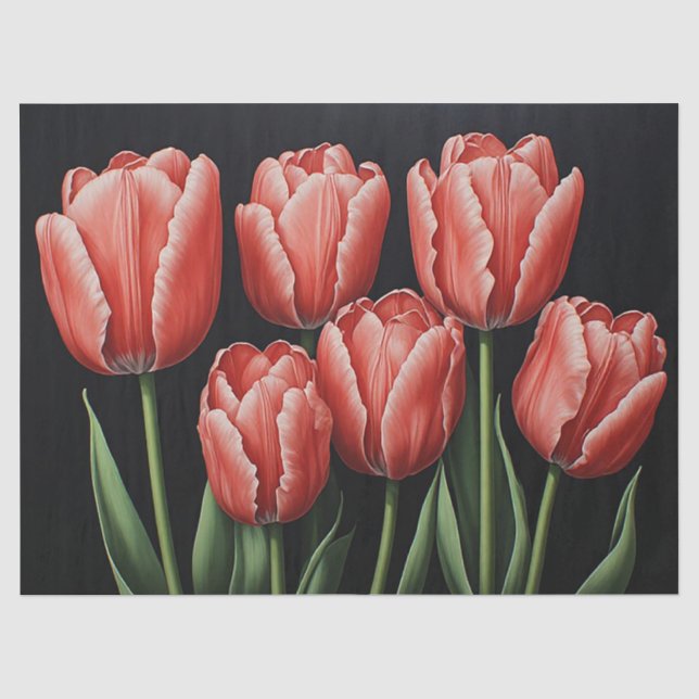Rote Tulpen Seidenpapier (Vorderseite)