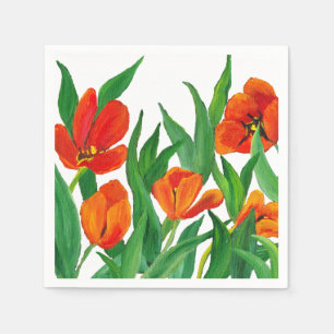 Rote Tulpen Serviette