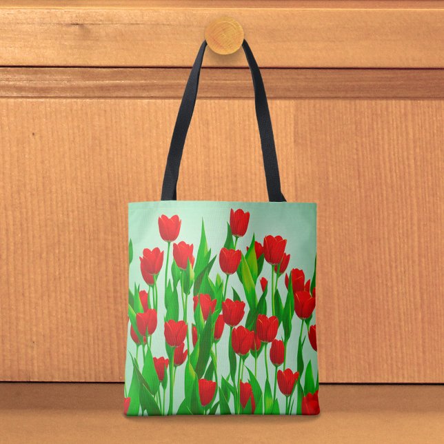 Rote Tulpen-Tasche (Tote bag with red tulips)