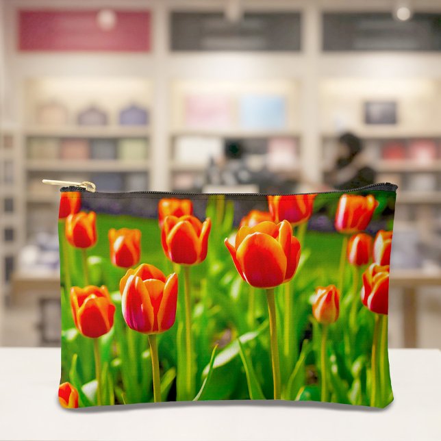 Rote Tulpen-Tasche Zubehörtasche (Pouch with red tulips)