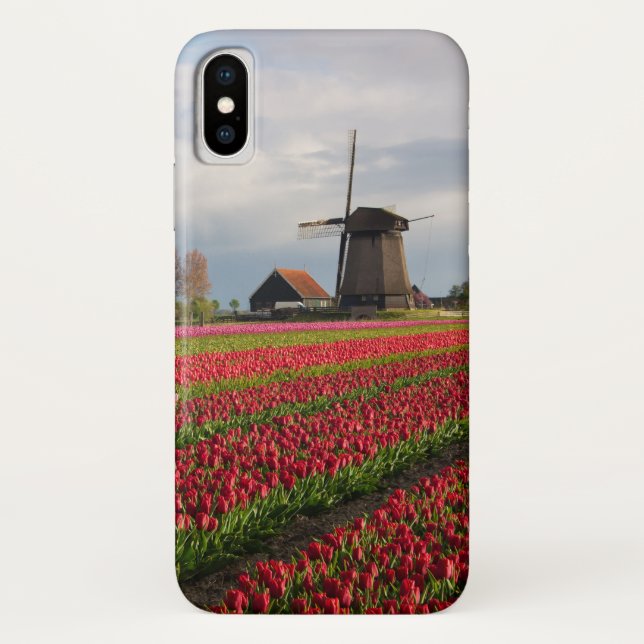 Rote Tulpen und eine Windmühle Case-Mate iPhone Hülle (Rückseite)