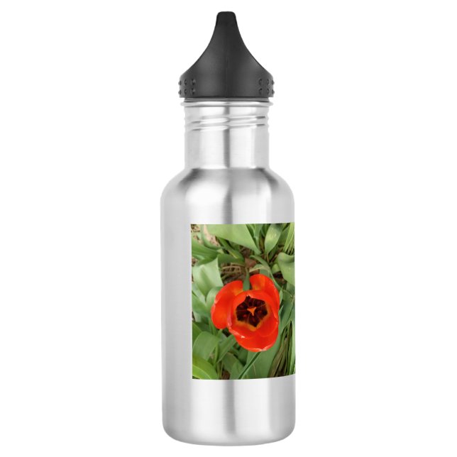 Rote Tulpen-Wasserflasche Edelstahlflasche (Links)