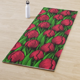 Rote Tulpen Yogamatte
