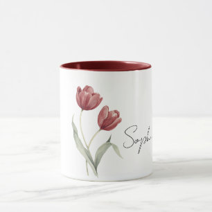 Rote Tulpenblumen Tasse
