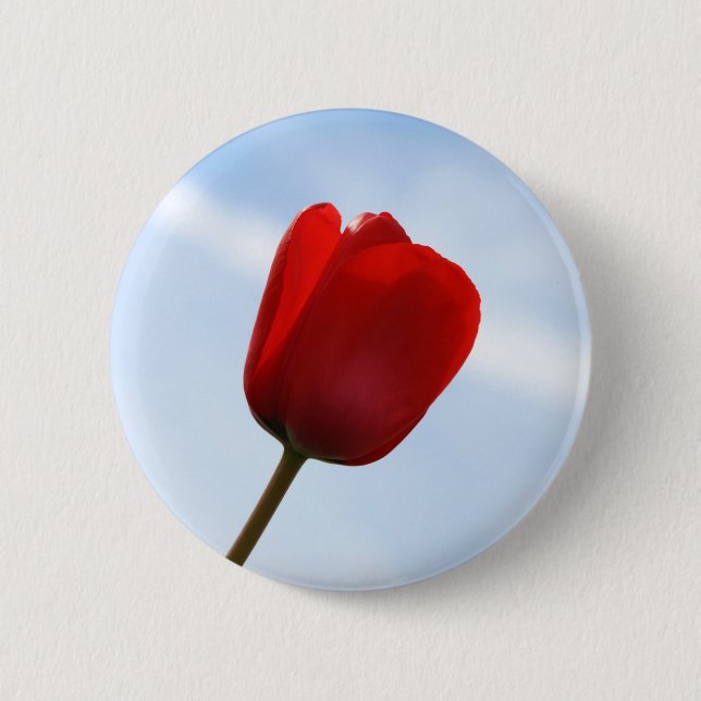 Rote Tulpenknospe Button (Vorderseite)