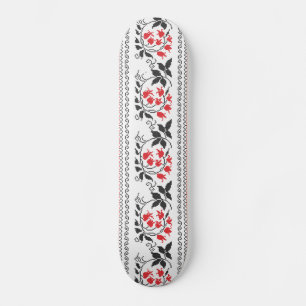 Rote Tulpenmuster Skateboard