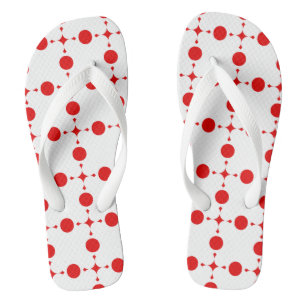 Rote Tupfen, Tupfenmuster, Punkte, Gepunktet Flip Flops