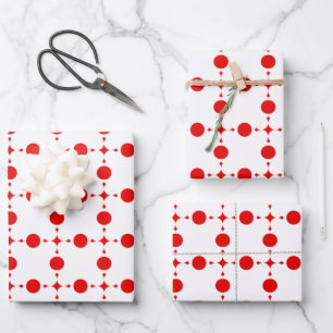 Rote Tupfen, Tupfenmuster, Punkte, Gepunktet Geschenkpapier Set