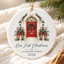 Rote Tür Unser erstes Weihnachten neues Zuhause