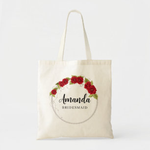Rote türkische Rosen minimalistische Brautjungfer- Tragetasche