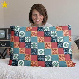 Rote Türkise Orange Klassische Europäische Mosaikf Kissenbezug