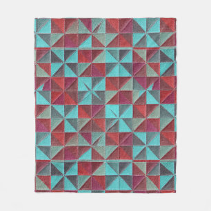 rote, türkisfarbene, violette und graue Steppdecke Fleecedecke
