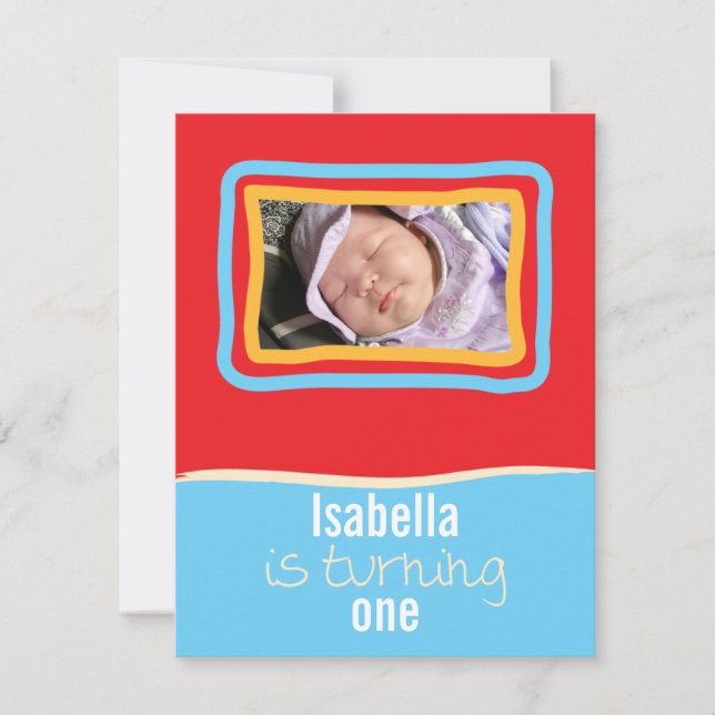 Rote u. blaue SkyFrame Front Einladung (Vorderseite)