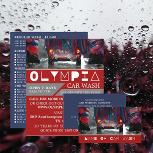 Rote u. blaue Waschanlage, Reinigungsservice Visitenkarte