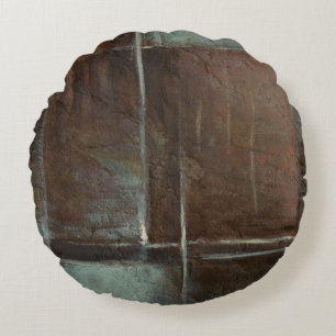 Rote u. graue Backsteinmauer Rundes Kissen