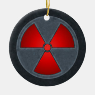 Rote u. graue Strahlungs-Symbol-Verzierung Keramikornament