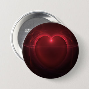 Rote Umrandung beleuchtetes Herz über schwarzer Gr Button