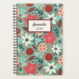 Rote und Aquamarin verpackte Blume Planer