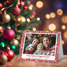 Rote und Aquamarine Hundeknochen Muster Weihnachts