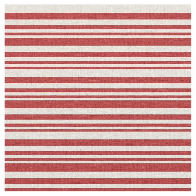 Rote und Beige farbige Linien Stoff (Nahaufnahme)