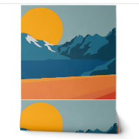 Rote und blaue Bergwelt - Retro Outdoor Adve